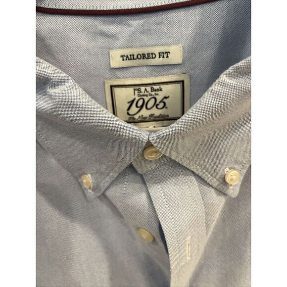 Jos A Bank 1905 Button Shirt Mens Size XXL Tailored Fit Long Sleeve Blue - Picture 2 of 4